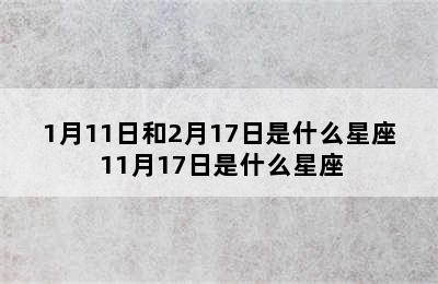 1月11日和2月17日是什么星座 11月17日是什么星座